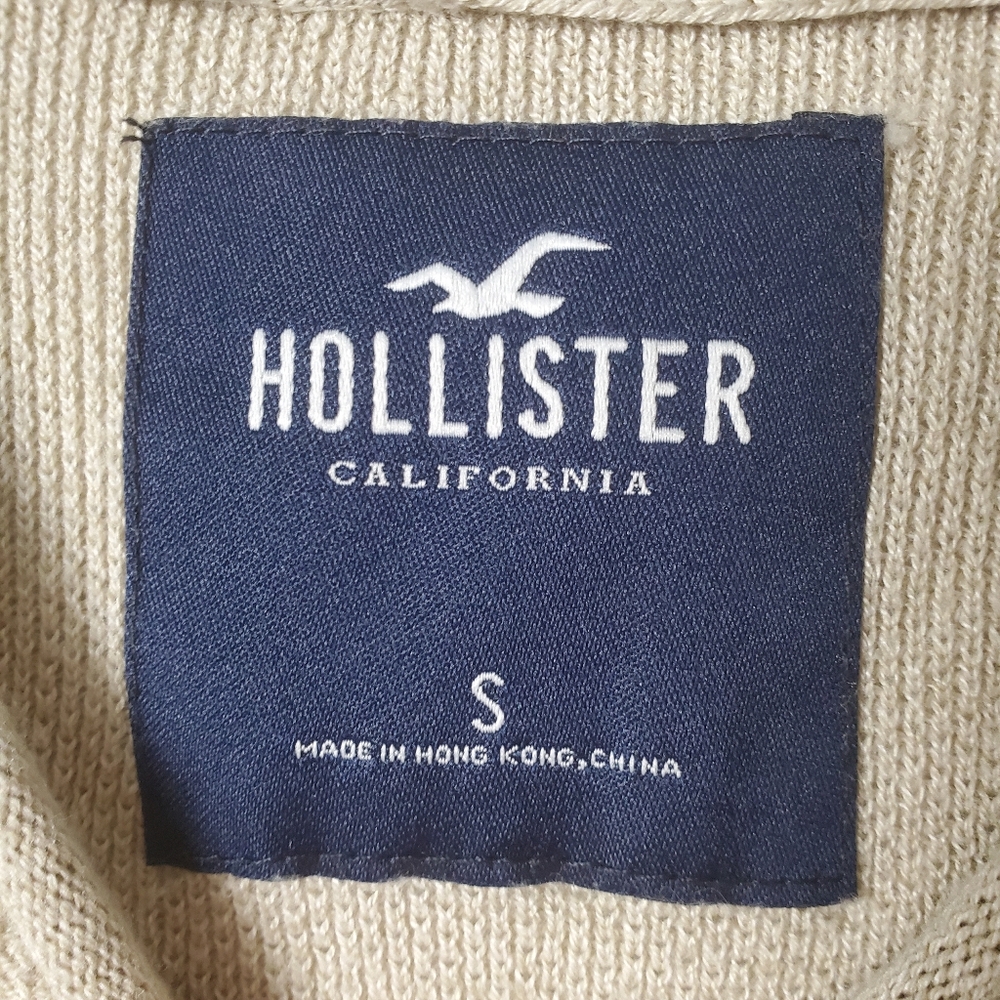 Hollister Men's Beige Cream Long Sleeve Knit Shirt Size Small - Picture 4 of 8